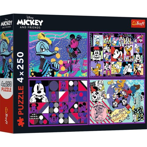 Puzzle 4x250 elementów myszka miki
