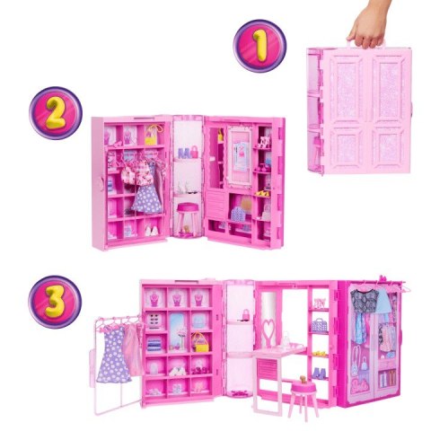Szafa marzeń lalki barbie z ubraniami