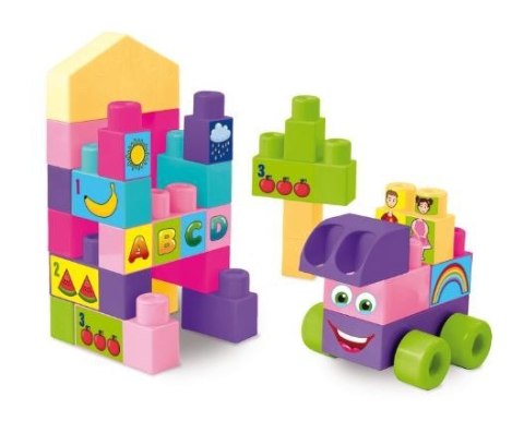 Klocki 26 elementów big blocks różowe