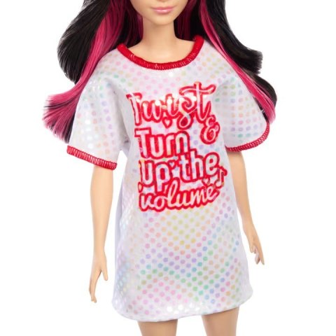 Lalka barbie fashionistas brunetka z falowanymi włosami