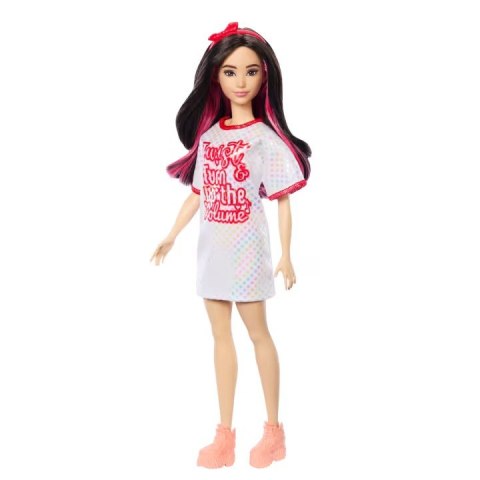 Lalka barbie fashionistas brunetka z falowanymi włosami