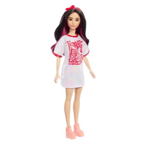 Lalka barbie fashionistas brunetka z falowanymi włosami