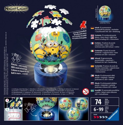 Puzzle 3d Świecąca kula minionki
