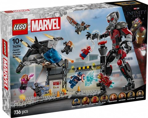 Klocki super heroes 76314 kapitan ameryka: wojna bohaterów - bitwa