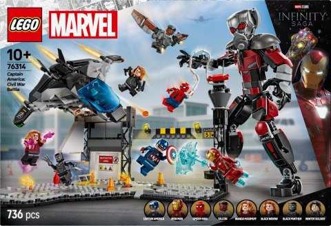Klocki super heroes 76314 kapitan ameryka: wojna bohaterów - bitwa
