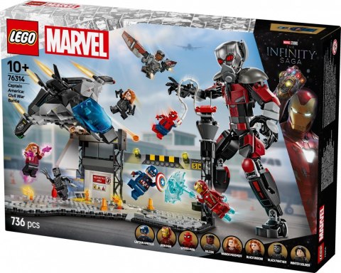 Klocki super heroes 76314 kapitan ameryka: wojna bohaterów - bitwa