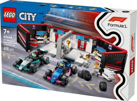 Klocki city 60444 f1 garaż i bolidy mercedes-amg i alpine