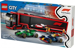 Klocki city 60445 f1 ciężarówka z bolidami rb20 i amr24 f1