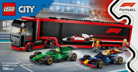 Klocki city 60445 f1 ciężarówka z bolidami rb20 i amr24 f1