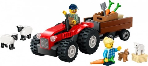 Klocki city 60461 czerwony traktor z przyczepą i owcą