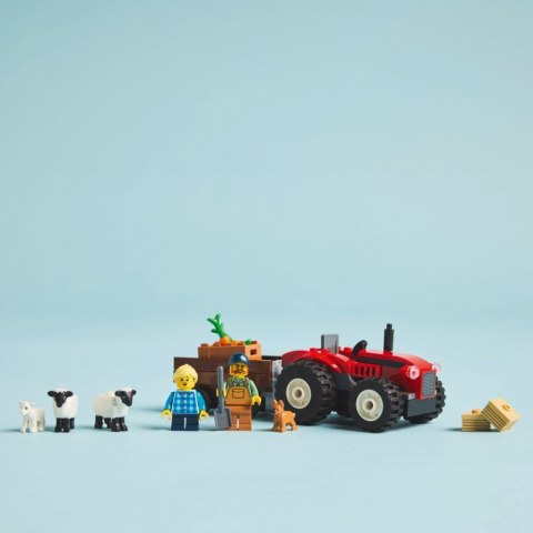 Klocki city 60461 czerwony traktor z przyczepą i owcą