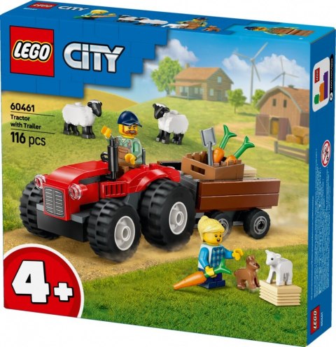 Klocki city 60461 czerwony traktor z przyczepą i owcą