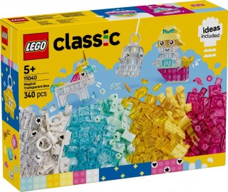 Klocki classic 11040 magiczny zestaw z przezroczystymi klockami