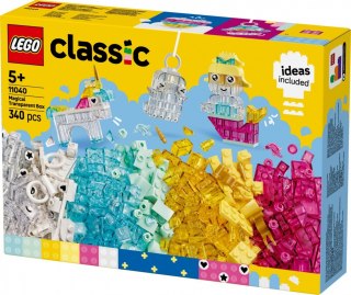 Klocki classic 11040 magiczny zestaw z przezroczystymi klockami