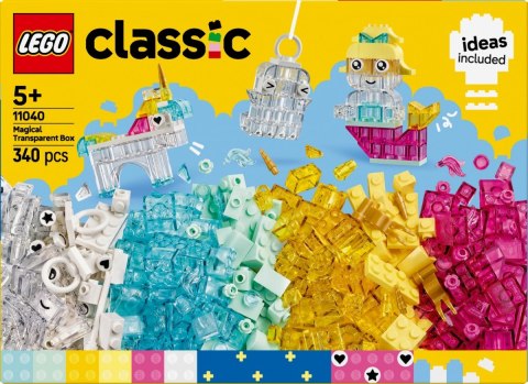 Klocki classic 11040 magiczny zestaw z przezroczystymi klockami