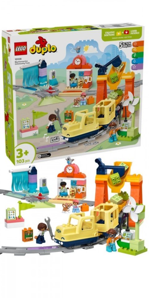 Klocki duplo 10428 duży interaktywny pociąg miejski
