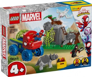 Klocki spidey 11199 misja ratunkowa zespołu spidey'ego w dinoterenówce