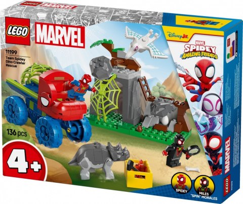 Klocki spidey 11199 misja ratunkowa zespołu spidey'ego w dinoterenówce