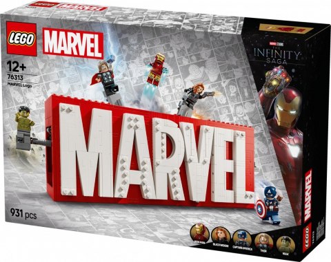 Klocki super heroes 76313 logo marvel z minifigurkami