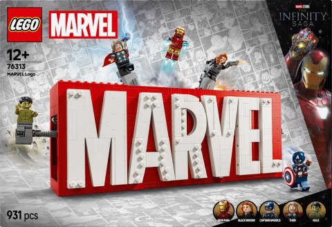 Klocki super heroes 76313 logo marvel z minifigurkami