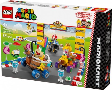 Klocki super mario 72036 mario kart - zestaw baby peach i grand prix
