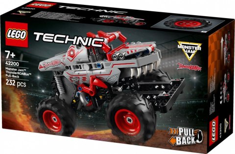 Klocki technic 42200 monster jam thunderroarus z napędem typu pull-back