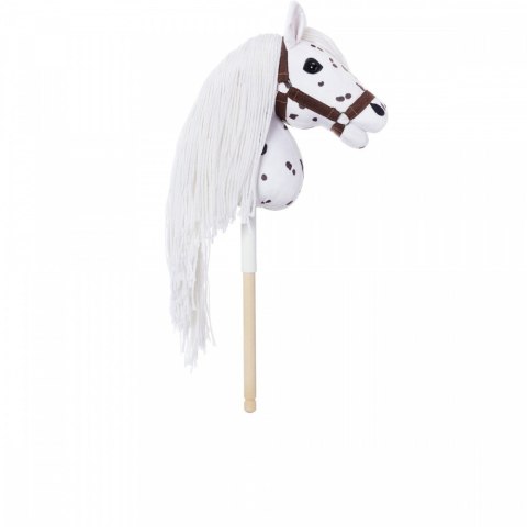Koń na kiju hobby horse hoppihorse a3 leopard - biały, maść tarantowata
