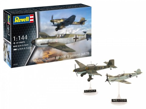 Model plastikowy samolot me bf109e & junkers ju87b 1/144