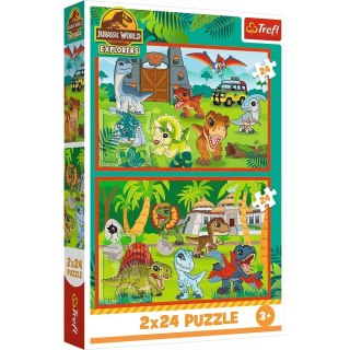 Puzzle 2x24 elementy małe dinozaury jurassic world