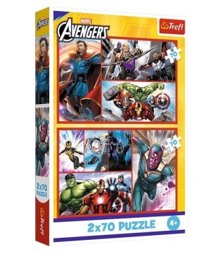 Puzzle 2x70 elementów avengers zostań bohaterem