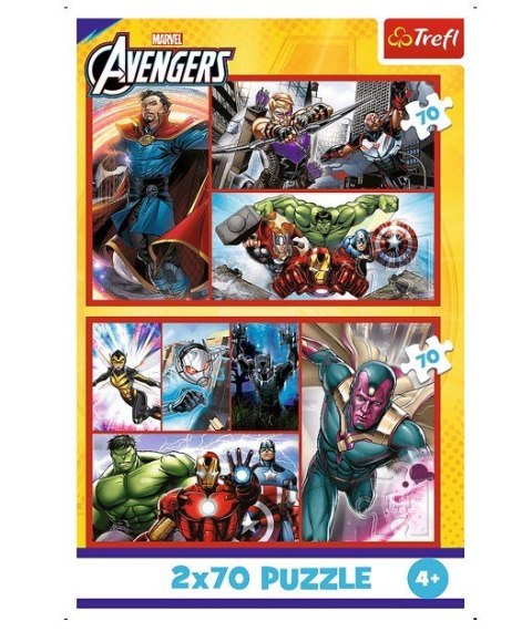Puzzle 2x70 elementów avengers zostań bohaterem