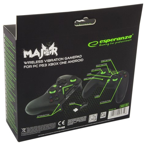 EGG112K Esperanza gamepad bezprzewodowy pc/ps3/xbox one series x/s usb major