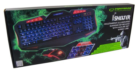 EGK3000 Esperanza zestaw przewod. multimed. gaming led usb shelter