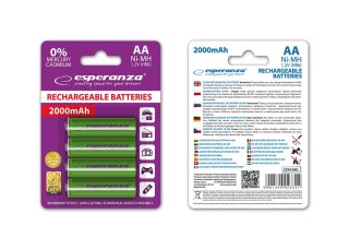 EZA104G Esperanza akumulatorki ni-mh aa 2000mah 4szt. zielone
