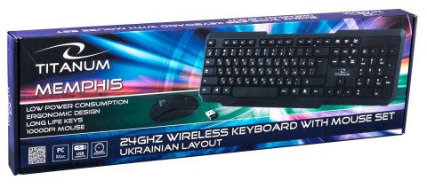 TK108UA Titanum zestaw bezprzew. 2.4ghz usb memphis ua