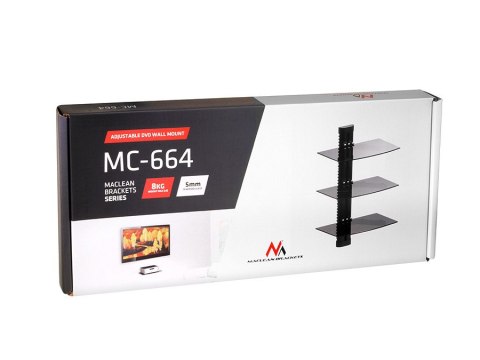 Uchwyt półka do DVD Maclean, potrójna, 8kg, MC-664