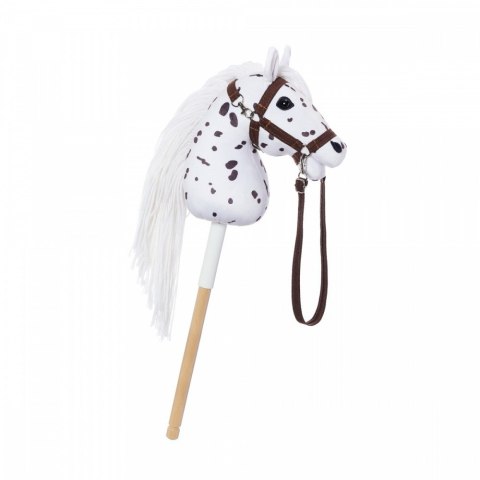 Koń na kiju hobby horse hoppihorse a4 leopard - biały, maść tarantowata