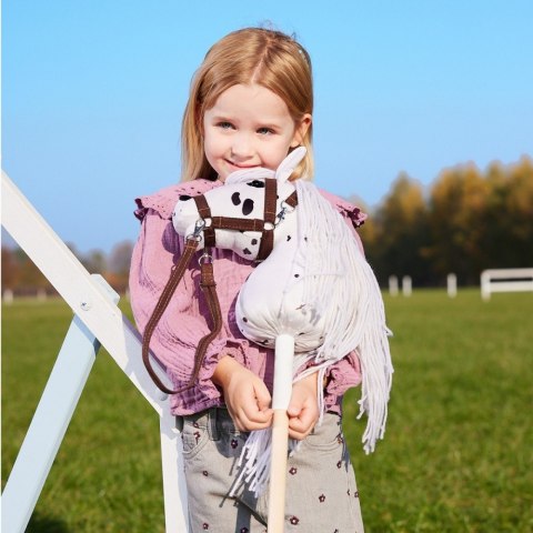 Koń na kiju hobby horse hoppihorse a4 leopard - biały, maść tarantowata