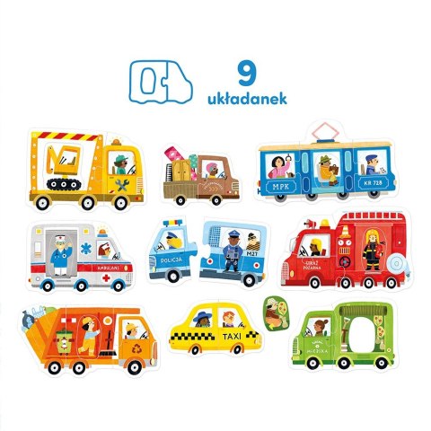 Układanka pierwsze puzzle - pojazdy