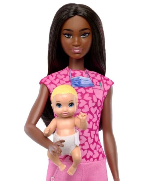 Lalka barbie lekarz pediatra ciemne włosy