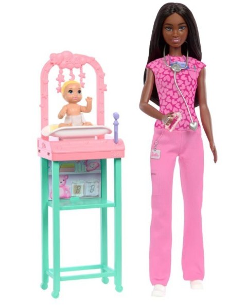 Lalka barbie lekarz pediatra ciemne włosy