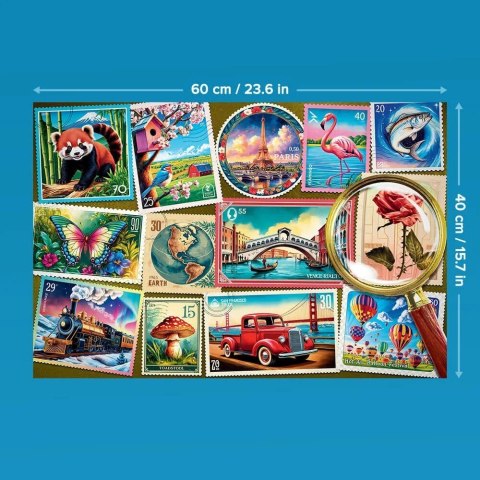Puzzle 300 elementów easypiece znaczki pocztowe; dla seniora