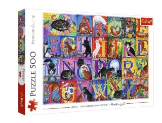 Puzzle 500 elementów koci alfabet