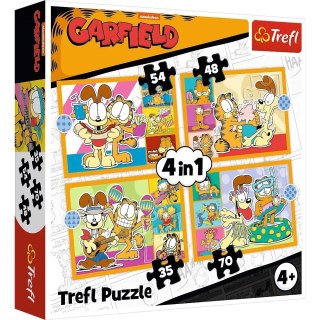 Puzzle 4w1 garfield kocha lazanie