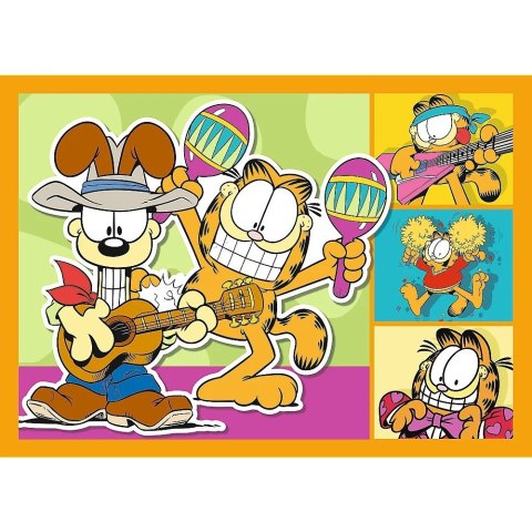 Puzzle 4w1 garfield kocha lazanie