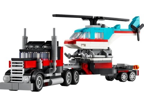 Klocki creator 31146 ciężarówka z platformą i helikopterem