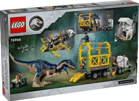 Klocki jurassic world 76966 dinomisje: ciężarówka do transportu allozaura