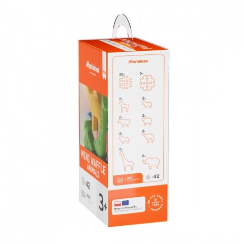 Klocki mini waffle - zwierzęta 42 elementy