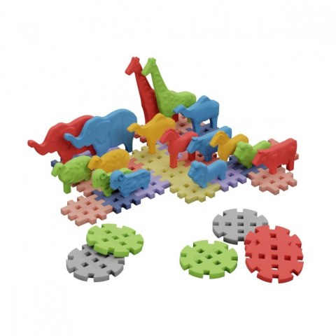 Klocki mini waffle - zwierzęta 42 elementy