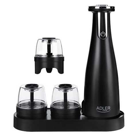 AD 4449 black Młynek do przypraw, soli i pieprzu - zestaw 3 młynków - usb
